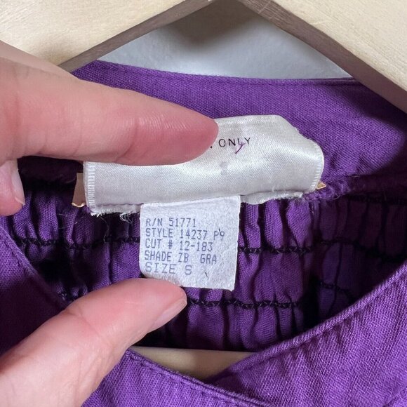 Vintage Gene Ewing BIS Crinkle Jacket Size Small Purple 80s Button Front USA - Picture 10 of 10